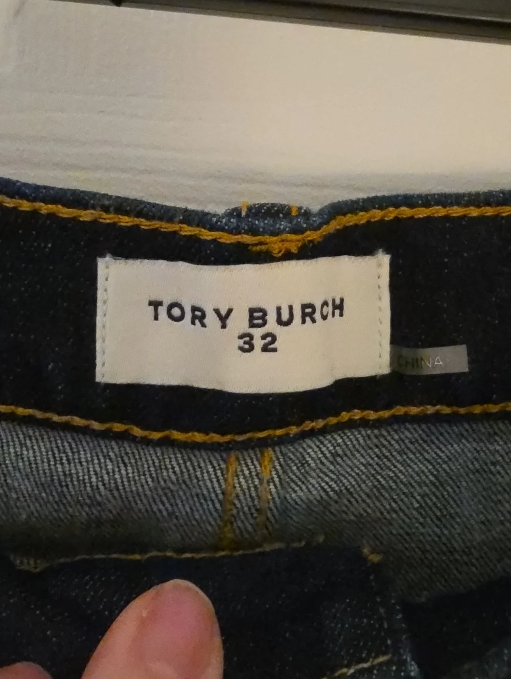 Tory Burch 32 High-Rise Dark Blue Women's Straightleg Jeans